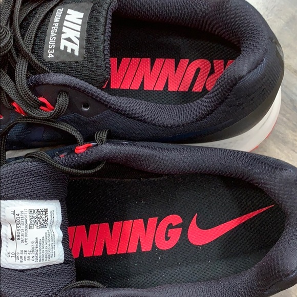 NIKE AIR ZOOM PEGASUS 34 Blk/Armory Navy-Red Orbit - Picture 5 of 16